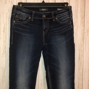 Silver Super Stretch Suki Mid-Rise Slim Bootcut